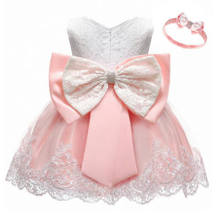 Nouvelle robe de princesse pour fille, design élégant, avec nœud et dentelle, robe sans manches pour bébé, jupe de haute qualité, robe d'anniversaire pour fille - Product Image 6
