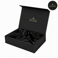 Boîte cadeau de luxe noire en carton à toucher doux avec fermeture magnétique et doublure en satin pour extensions de cheveux naturels et perruques de marque