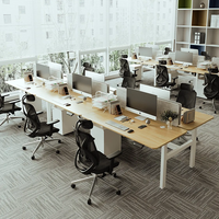 Bureau de travail double Wquantum, bureau d'ordinateur, table d'ordinateur à hauteur réglable électriquement