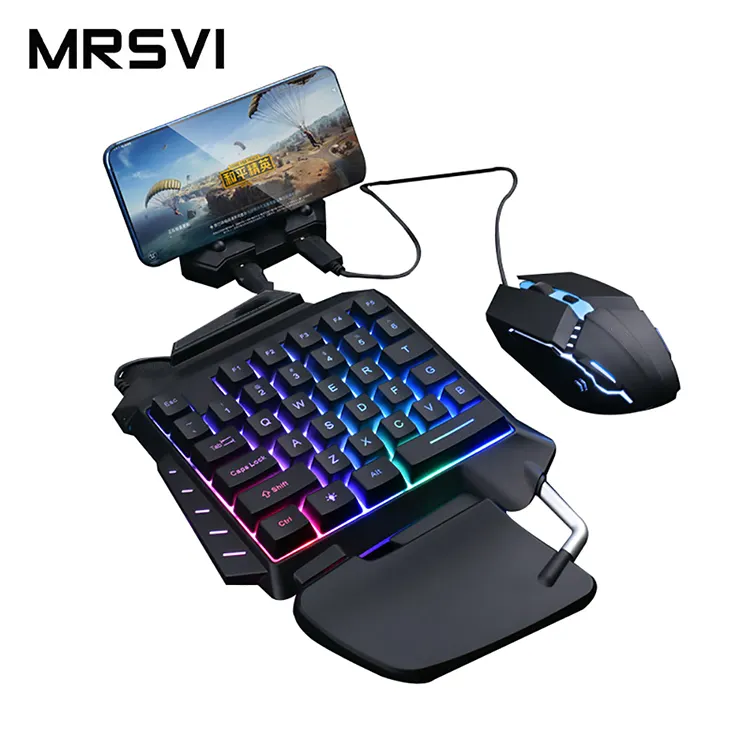 Ergonomic Keyboards Colorful Backlight One-Handed Gaming 35 keys Mini Gaming Keyboard With Wrist Rest