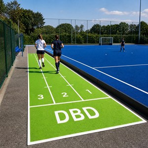 Piste d'entraînement en gazon synthétique vert pour l'entrée du parc VTT, <span class=keywords><strong>tapis</strong></span> extérieur antidérapant marqué pour le fitness - Product Image 5