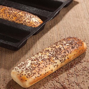 Molde de silicona perforado para pan, sin recubrimiento, antiadherente, con 5 ranuras, bandeja para hornear resistente al calor para pan <span class=keywords><strong>casero</strong></span> tipo Subway - Product Image 6