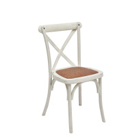 Chaise de salle à manger en plastique blanc de haute qualité, chaise de mariage en résine à dossier croisé en X