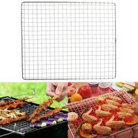 Rak Panggangan BBQ Stainless Steel dengan Pegangan - Anti Lengket untuk Memanggang Arang, Aman untuk Makanan
