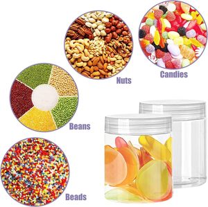 Contenants cosmétiques en plastique PET à large ouverture, transparents, blancs, noirs, ambrés, personnalisés, 100 ml, 200 ml, 8 oz, 16 oz, 500 ml - Product Image 3