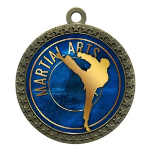 Fabricante libre diseño personalizado deportes Metal Karate Taekwondo artes marciales Kickboxing Kung Medallas de artes marciales