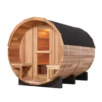 Smartmak-Sauna de barril de cedro rojo, estufa para quemar madera