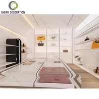 Étagère de présentation personnalisée pour sacs à main de magasin Design d'intérieur de sacs à main Présentoir en bois pour sacs à main