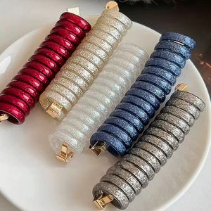 2024 nouveau doux jour se précipiter haute élastique tresse durable élastique bulle tresse fluorescent couleur vive point ligne de téléphone droite - Product Image 2