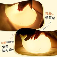 Lampe de nuit pour enfants, en silicone souple, rechargeable, LED, veilleuse animale, mignonne, portable, lampe USB pour chambre de bébé, chevet