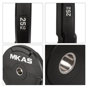 MKASブラックバンパーウェイトプレートフィットネストレーニングジム機器高品質プロフェッショナルジムバンパーウェイトプレート - Product Image 4