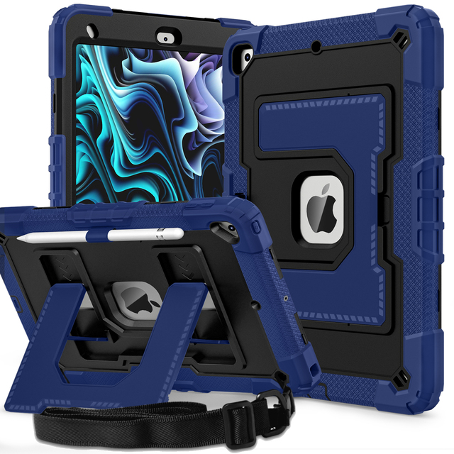 Factory Direct Heavy Duty Case with Stand for iPad 10.2 7th 8th 9th Gen 2019 2020 2021 Shoulder Strap OEM ODM