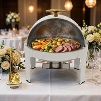 Plat à chafing en acier inoxydable blanc de 6 L, certifié NSF, efficacité énergétique A++, pour buffets et mariages, vente directe d'usine