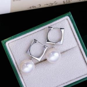 S925 Silver DIY <b>Pearl</b> Accessories Empty Tray with 4-5mm Round Beads for Fashion Silver <b>Jewelry</b> Earrings 222 - Product Image 4