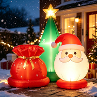 Décorations de Noël LED d'extérieur gonflables pour jardin, Père Noël télécommandé, accessoires de fête festifs