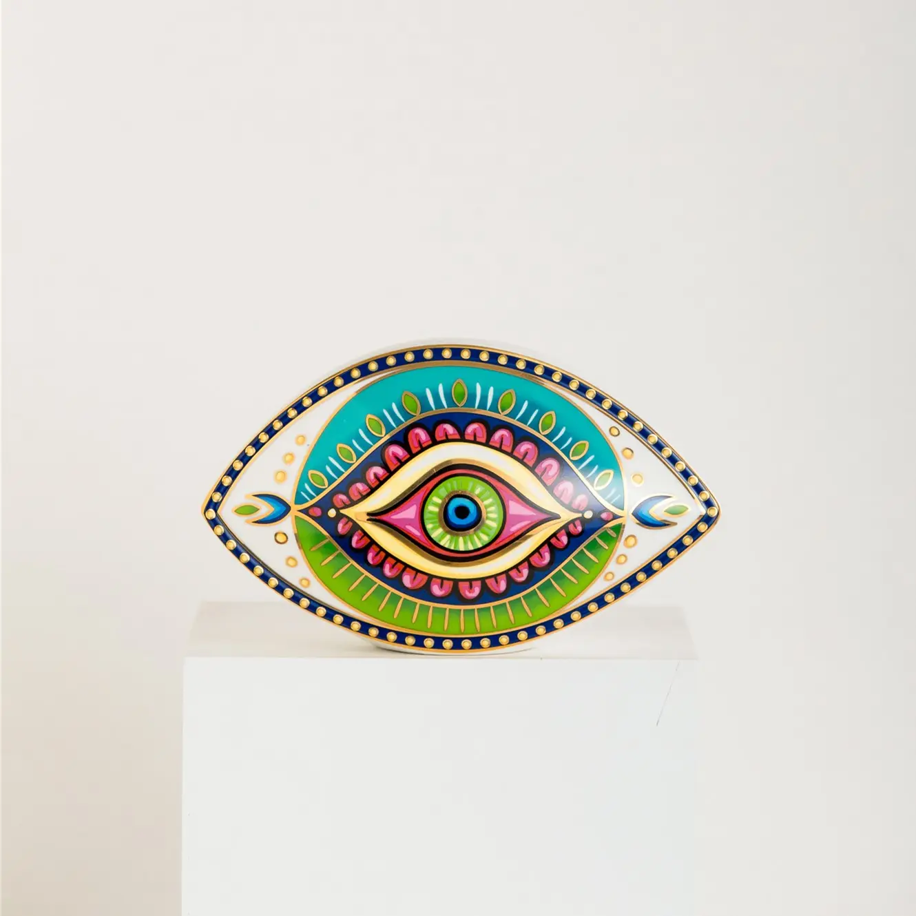 New-arrival Hot Sale Ceramic Porcelain Colorful Evil Eye Ornament For Home Decor Items