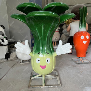 Sculpture d'extérieur en fibre de verre de légumes de dessin animé, à poser au sol, décoration végétale faite à la main - Product Image 4