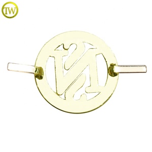 Custom Hollow Gold logo Round Tags Wallet Metal Name Plate With Letters for <strong>Suitcase</strong> <strong>Accessory</strong> - Product Image 3