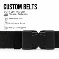 Ceinture tactique de haute qualité en nylon élastique de 1,5 pouces, multicolore, avec boucle à dégagement rapide en alliage, pour une utilisation en extérieur, pour hommes