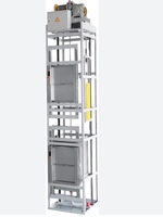 Monte-charge à palettes et élévateur alimentaire à moteur de traction sur rail de guidage, 2 étages, 100 kg, 3-5 m