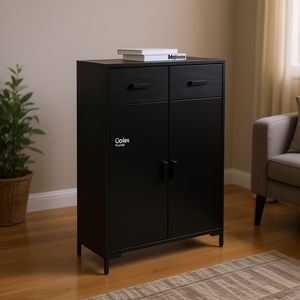 Scarpiera in legno massello di pino nero 29,5 x 15,7 x 43,3 pollici, soluzione di archiviazione resistente per il soggiorno - Product Image 2