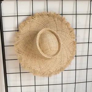 2022 Wholesale Fashion Customized High Quality Round Formal Cap Raffia Sun Straw Hats For Women Men Travel Beach Summer Holiday