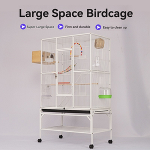 Jaula de cría de aves de vuelo grande apilable para loros palomas canarios periquitos de metal con ruedas precio al por mayor - Product Image 3