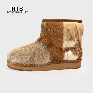 여성용 겨울 폭스 퍼 스노우 부츠, 여우 털 롱 방한화, 소녀들을 위한 새로운 디자인 - Product Image 2