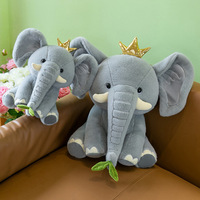 Boneka Gajah Kartun Zoe, Promo Terbatas, Abu-abu Pink, Boneka Hewan Isi Dakron, Gajah Kecil, Mainan Lembut