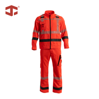 Veste de sécurité réfléchissante JIADE EN ISO 20471 Classe 2, veste rouge fluorescente pour homme, résistante, pour travaux de construction et travaux routiers de nuit