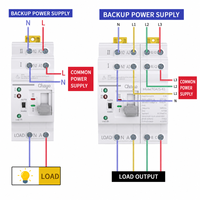 Commutateur de transfert automatique 2P 63A ATS 110V 220V AC, double alimentation, type PC, avec boîtier blanc, montage sur rail DIN, Chayo