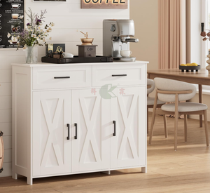 <span class=keywords><strong>Buffet</strong></span> de cuisine style farmhouse avec tiroirs <span class=keywords><strong>et</strong></span> portes, étagères réglables, rangement pour bar à café, <span class=keywords><strong>blanc</strong></span> - Product Image 1