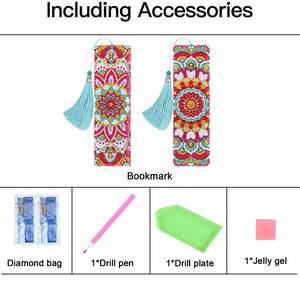 2020 gros nouveau produit peint à la main 5D diamant peinture signet en cuir avec gland - Product Image 6