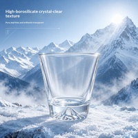 Chope à bière en verre borosilicate haute résistance avec base montagne, tasse à jus et à eau résistante à la chaleur G21