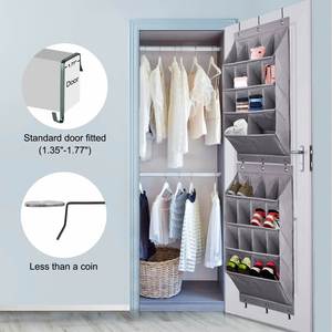 Over the Door <b>Shoe</b> Organizer 2 Pack Hanging <b>Shoe</b> Organizer 6-Tier Large Deep Pockets Door <b>Shoe</b> Rack with 3 <b>Hooks</b> Storage Bag - Product Image 6