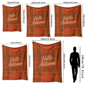 Manta de Franela con Estampado de Hojas Otoñales, Reversible, Cálida y Acogedora para Cama, Sofá, Personalizable, OEM, ODM - Product Image 2