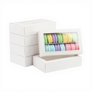 Caja Rectangular Larga Blanca y Marrón con División Transparente, Diseño de Separación, Recubrimiento UV, Laminación Mate, Grabado en Relieve, Rígida para Alimentos - Product Image 2