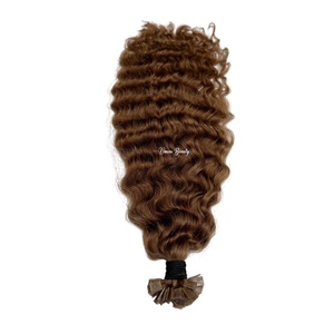 Extensioni di Capelli Umani Vergini Ondulati con Cheratina Invisibile BC Curl KTIP Marrone Scuro 100g, Aspetto Naturale Morbido, Cuticole Allineate - Product Image 4