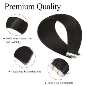 胶带直发巴西人头马天然黑色20支50克/包女性隐形粘合剂 - Product Image 2