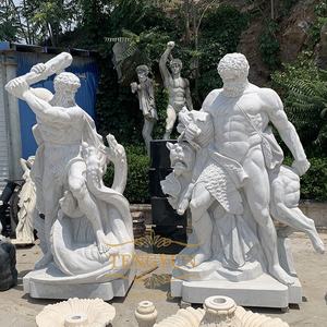 Escultura griega famosa personalizada mármol blanco Hércules LUCHA CONTRA LA ESTATUA DE Hydra Hércules y Cerberus - Product Image 1