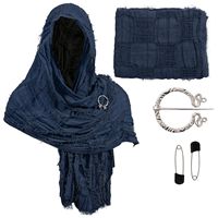 Cape à capuche médiévale pour adulte Lyga, costume de style punk pour Halloween, inspiré des films et séries TV, avec écharpe supérieure en polyester, pour femme, idéal pour les fêtes.