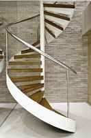 Escalier hélicoïdal moderne en métal pour villa, appartement, cuisine, extérieur, facile à installer, durable, avec marches en acier et bois