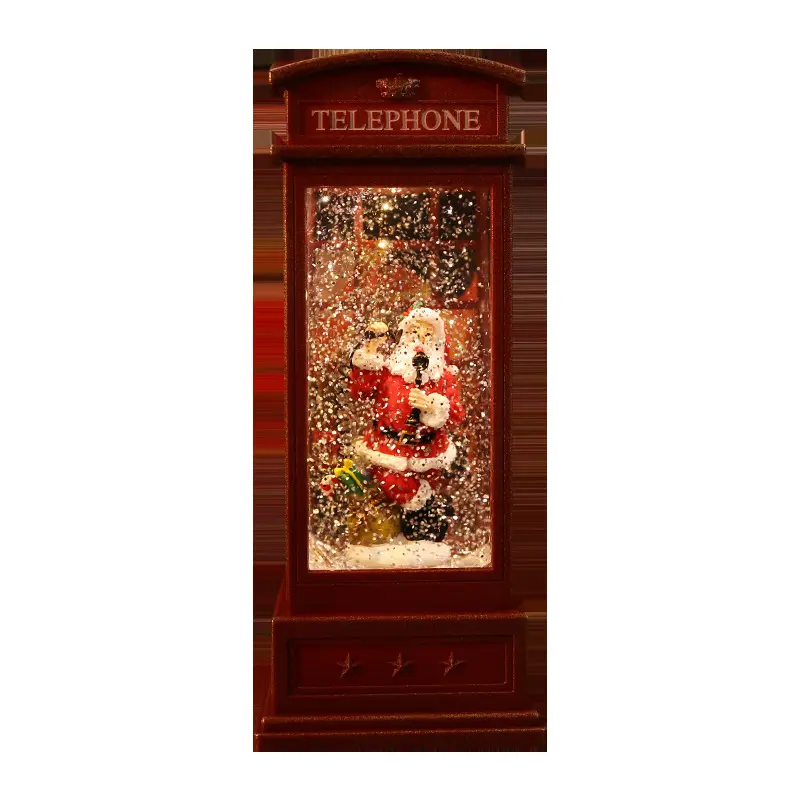 クリスマスランタン装飾サンタクロース装飾クリスマスツリー雪だるまグローブLED照明付き電話ブース家の装飾ギフト用