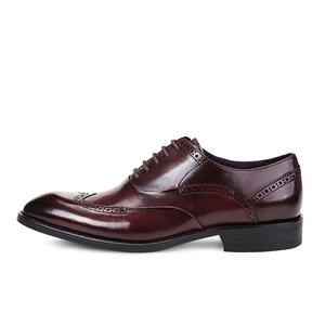 Zapatos Oxford de Cuero Genuino Color Bronceado para Hombre, con Punta en Pico, Cordones, Color Sólido, Suela de Goma, para Cualquier Ocasión, Envío Directo - Product Image 4