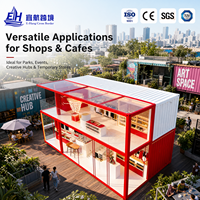 Maisons préfabriquées modulaires portables, rues commerciales, magasins mobiles à deux étages, cafés, magasins mobiles