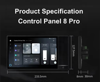 UEMON Panel Inteligente Android IPS de 8 Pulgadas con Control por Voz Alexa, ZigBee Gateway, IR Blaster, Interruptor de Pared de 2 Gangs, Compatible con Smart Life APP
