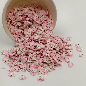 1 kg/sac – Tranches de pâte polymère en forme de lapin <span class=keywords><strong>rose</strong></span> personnalisables, directement de l'usine, pour la décoration d'ongles DIY - Product Image 1
