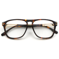 HIGO Monture de Lunettes Double Pont en Acétate Style Vintage de Luxe pour Hommes, Anti-Lumière Bleue, pour Myopie