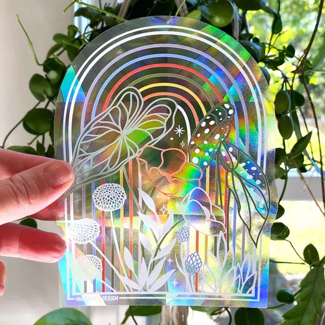 Prismatic Vinyl Window Prism Cling Film Decals Rainbow Maker Glass 3D Sun Catcher Sticker To Save Bird Decoration