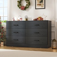 Commode à 6 tiroirs en bois, commode moderne pour chambre à coucher, armoire de rangement avec poignées métalliques, taille personnalisée
